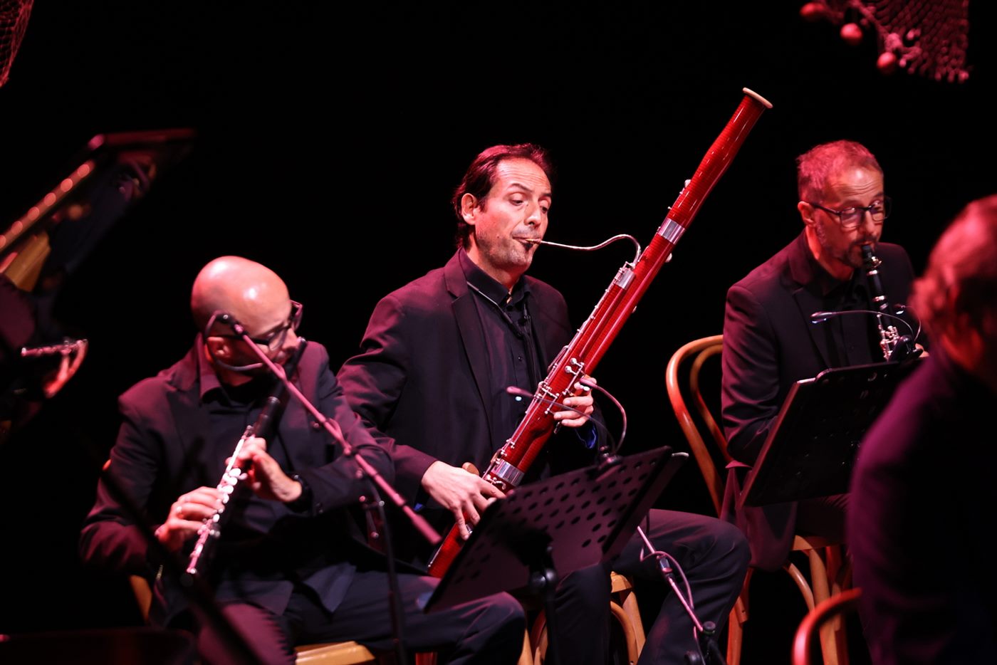 Il trio sul palco del Politeama
